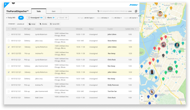 Dispatcher screen